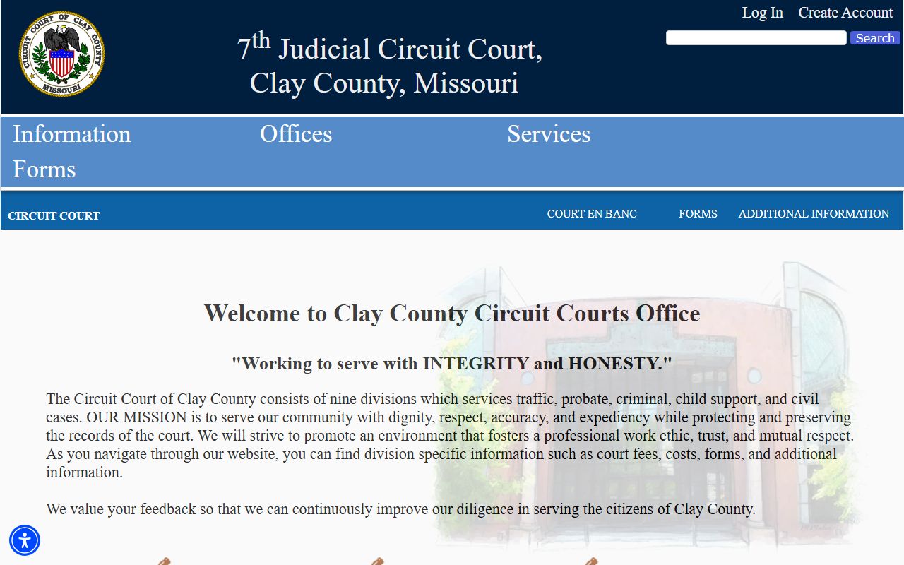 Clay County court records Circuit Court page