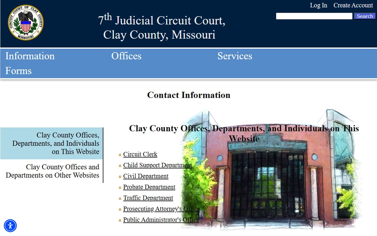 Clay County court records contact page