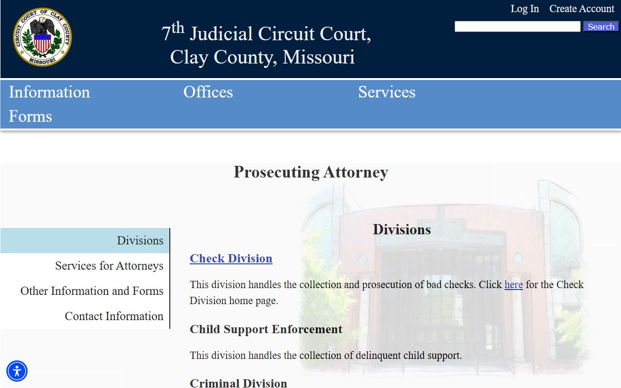 Clay County court records Prosecuting Attorney page