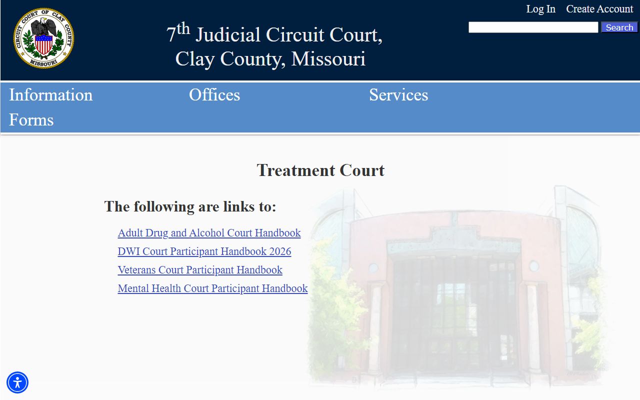 Clay County court records Treatment Court page
