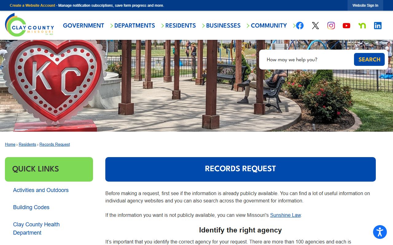 Clay County records request form access