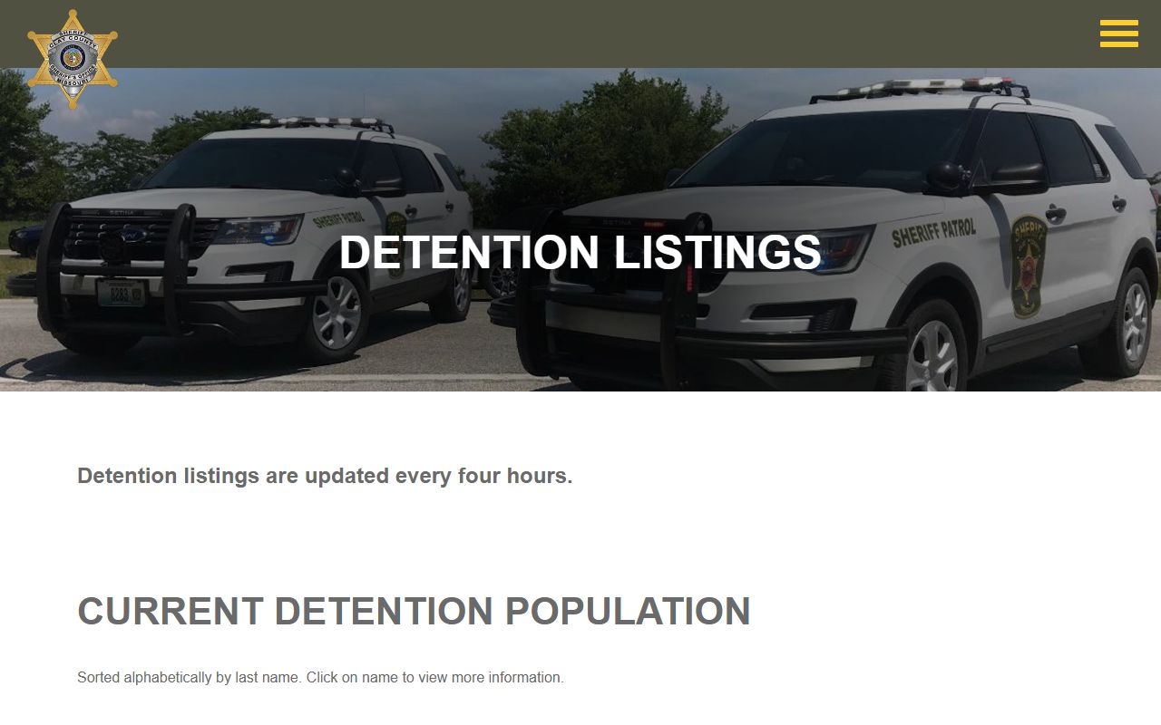 Clay County detention listings with name booking date court and court date columns