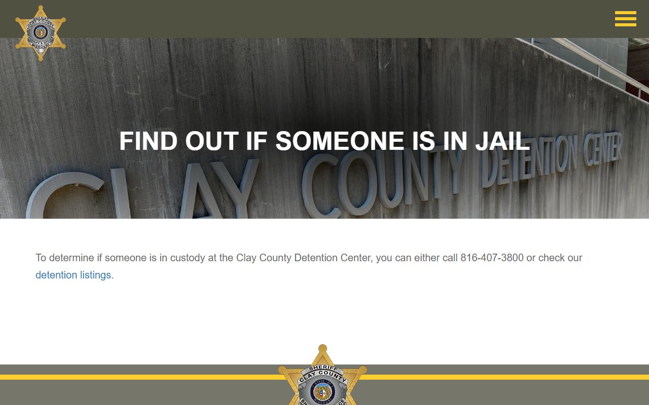 Clay County Sheriff instructions for finding out if someone is in jail