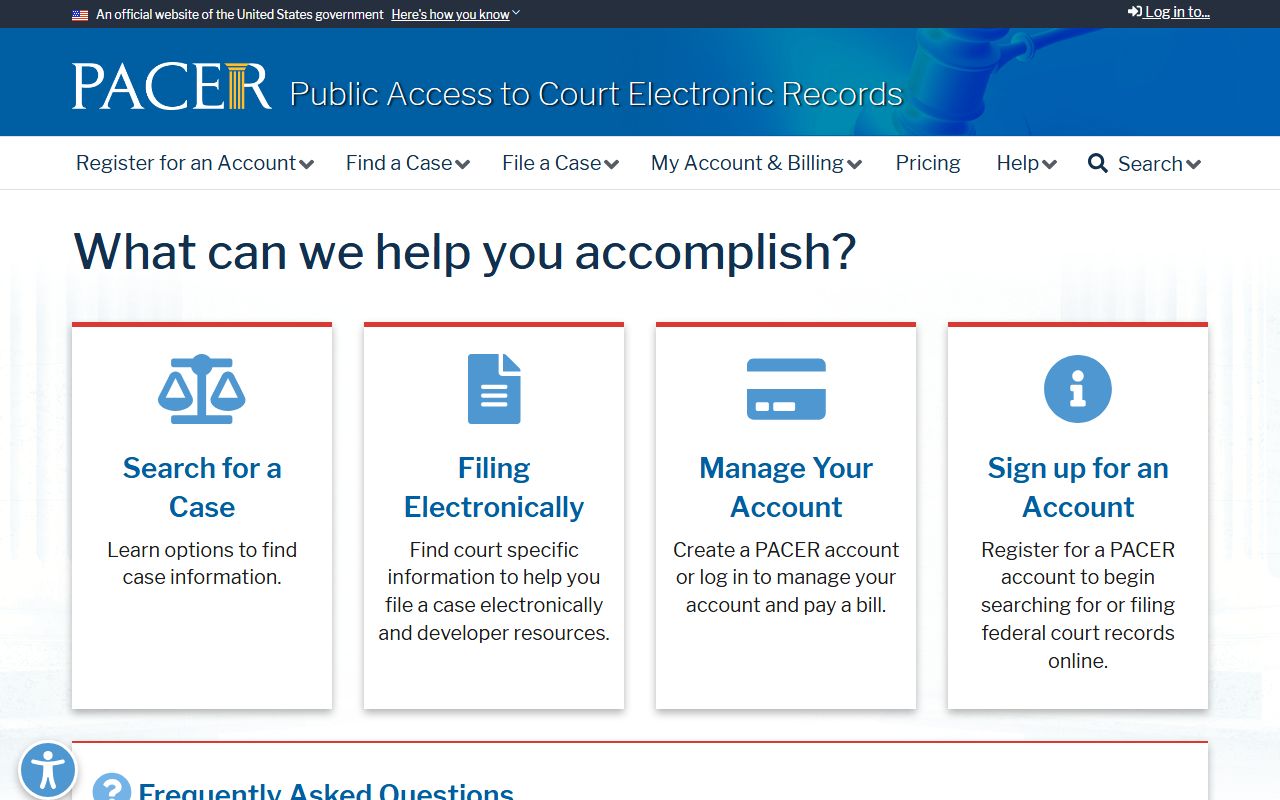 Clay County federal court PACER record search