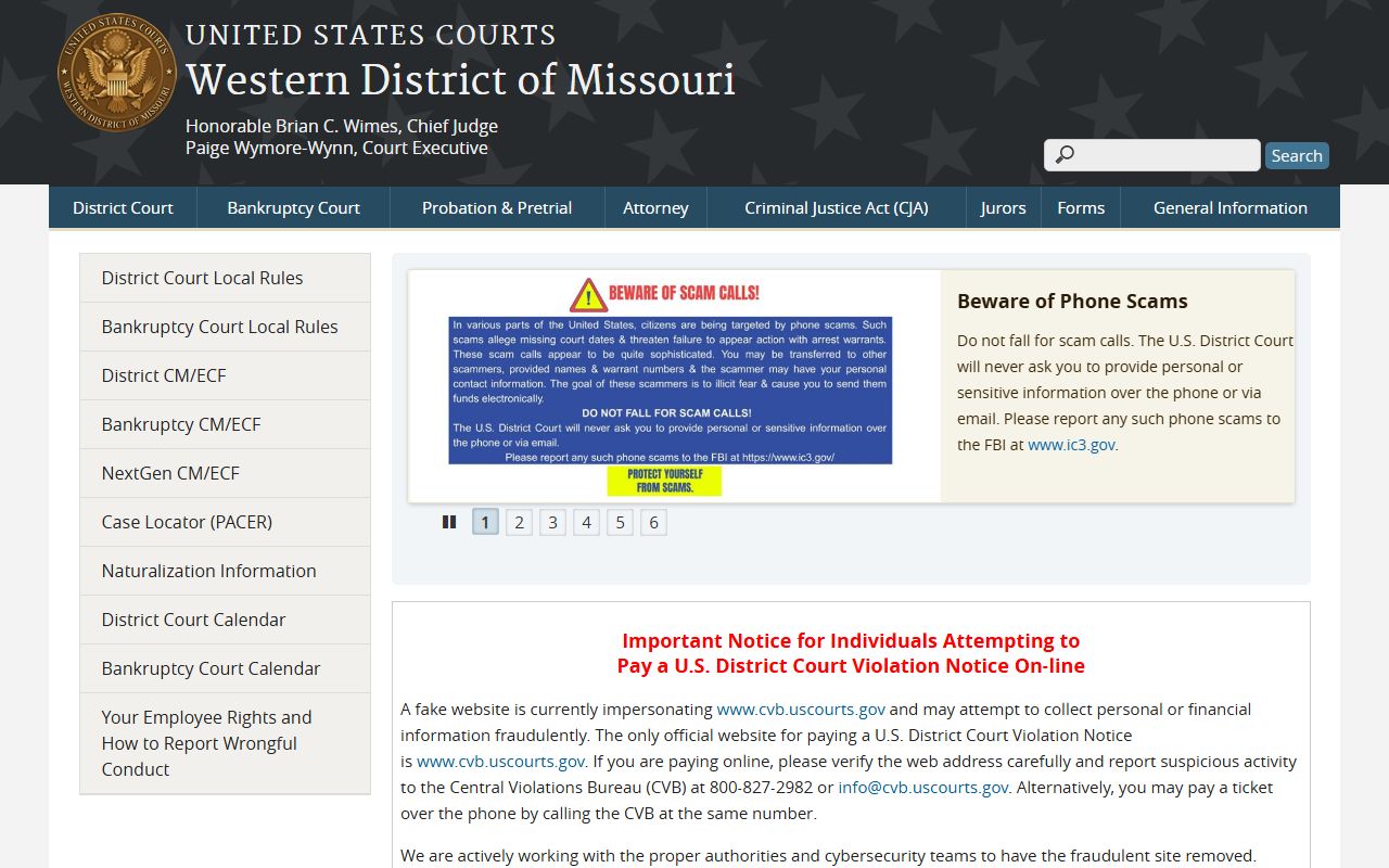 Clay County federal district court records Western District of Missouri
