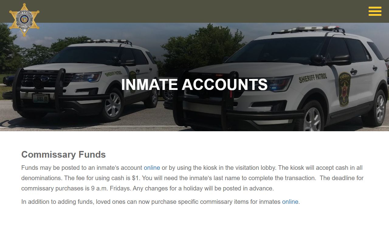 Clay County inmate records inmate accounts page