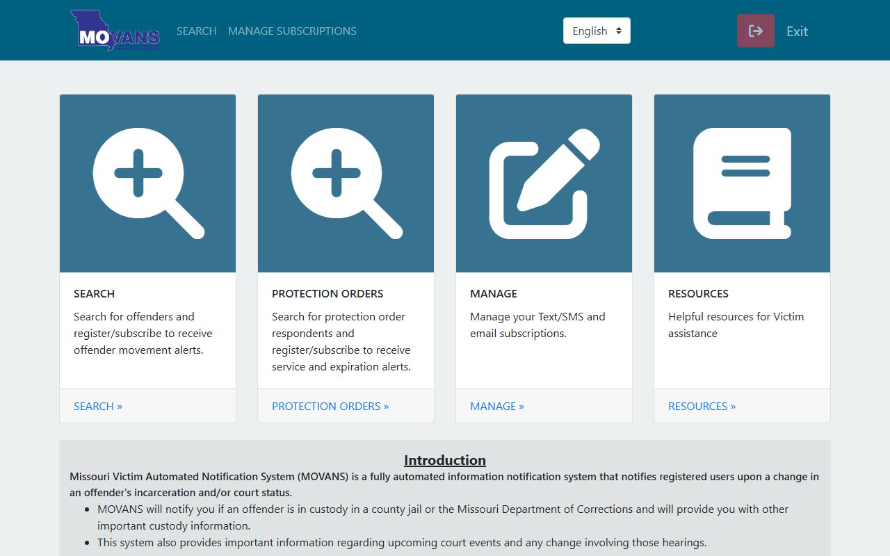 Clay County inmate records MOVANS victim notification system