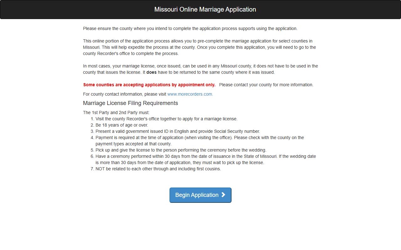 Clay County marriage records online pre-application portal