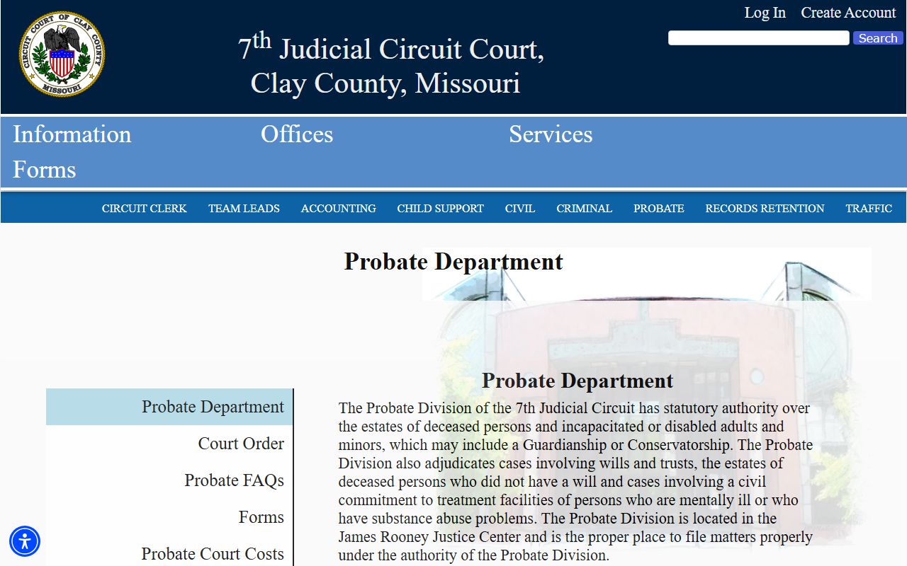 Clay County probate records Probate Department page
