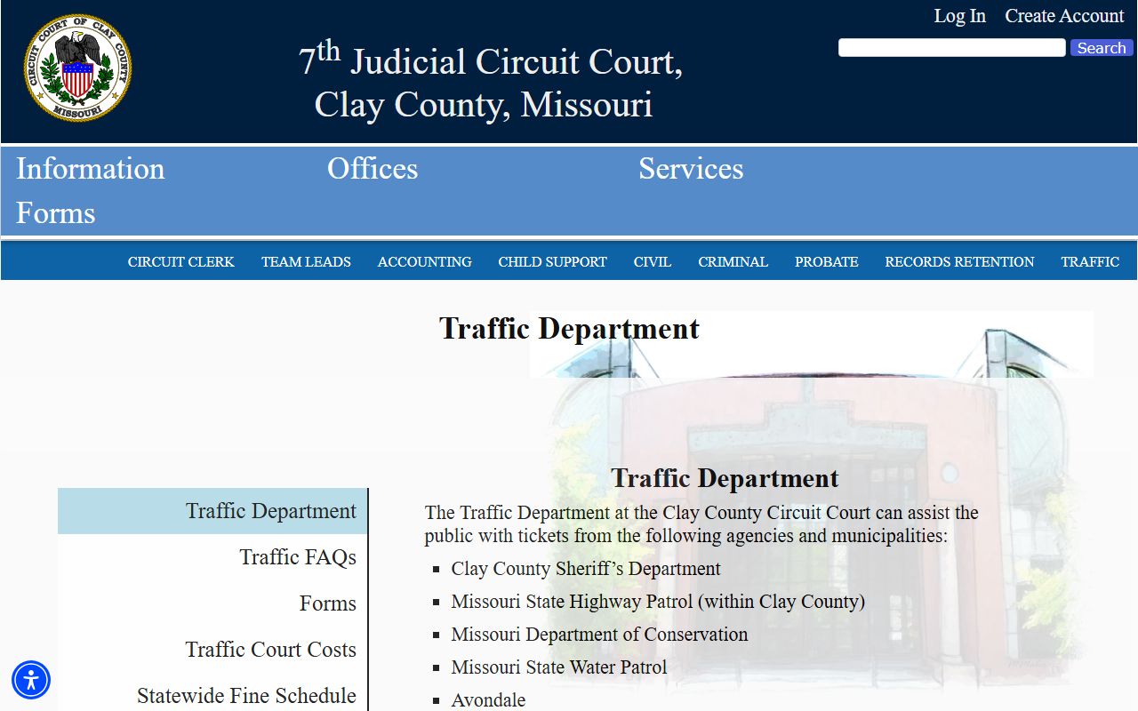 Clay County traffic court records traffic department page